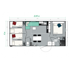 Mobil Home IRM SUPER CORDELIA - 3 chambres - 2020