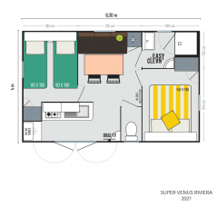 Mobil Home IRM SUPER VENUS RIVIERA - 2 chambres - 2023
